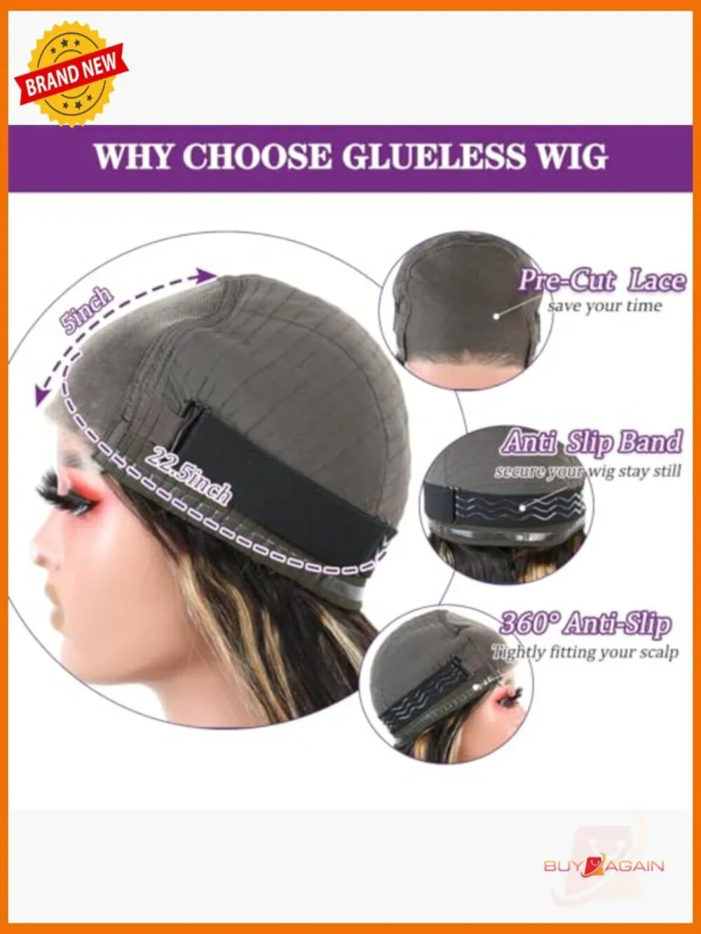 Glueless Human Hair Wig 5x5 HD Lace Closure Body Wave 180% Density 24in